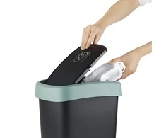 Šiukšliadėžė Rotho Twist, juoda/tamsiai žalia, 25 l