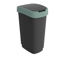 Šiukšliadėžė Rotho Twist, juoda/tamsiai žalia, 50 l