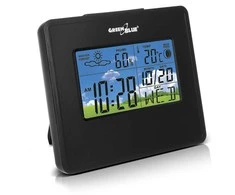 Meteorologinė stotis laikrodis kalendorius mėnulio fazė GreenBlue GB148B juodas
