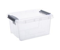 Plastikinė dėžė fiksuojamu dangčiu Pro Box Plast Team 32L permatoma