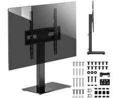 Laikiklis „Maclean“ universalus televizoriaus stovas, RTV spintelei, stovas, maks. 40 kg, maks. VESA 400x400, aukščio ir kampo reguliavimas, 32–65 colių televizoriams, MC-1240