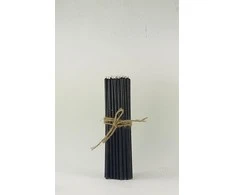 Salamina Mažos bičių vaško žvakutės Juodos spalvos 45 vnt 0,6x18 cm.