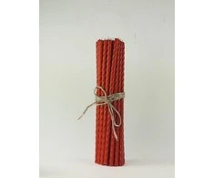 Salamina Suktos bičių vaško žvakės Raudonos spalvos 30 vnt. 0,9x25 cm