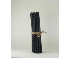 Salamina Suktos bičių važko žvakės Juodos spalvos 105 vnt. 0,9x25 cm