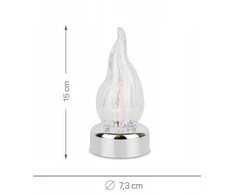 Subito Kapų žvakė.Led žvakė su liepsnos efektu, L-1 15 cm. sidabro spalvos
