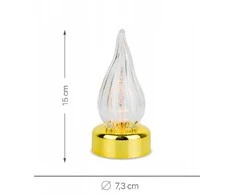 Subito Kapų žvakė.Led žvakė su liepsnos efektu, L-1 15 cm. aukso spalvos