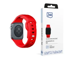 3mk silikoninė Watch apyrankė Apple Watch 42 / 44 / 45 / 49 mm - raudonos spalvos