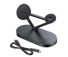 Qi 3in1 belaidis įkroviklis Acefast E9 15W, MagSafe (juodas)