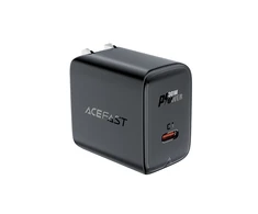 Acefast A23 30W GaN USB-C US Sieninis įkroviklis - Juodas