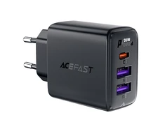 Sieninis įkroviklis Acefast A57 GaN 2xUSB-A+USB-C PD35W EU (juodas)