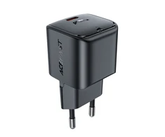 Acefast A77 Mini PD 30W GaN USB-C laidinis įkroviklis – juodos spalvos