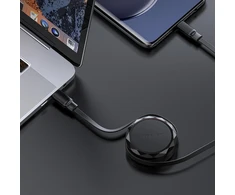 Acefast C13-03 USB-C – USB-C 60W kabelis Retractable – juodos spalvos