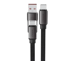 Acefast C13-05 USB-C – USB-A / USB-C kabelis 480Mb/s 3A 0.2m – Juodos spalvos