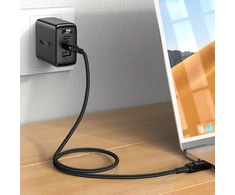 USB-C į USB-C laidas Acefast C7-03 1.2 m, su ekranu (juodas)