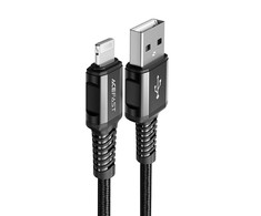 USB laidas prie Lightning Acefast C1-02, 1.2 m (juoda)