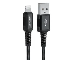 USB laidas Acefast C4-02 MFi USB-A iki Lightning 1.8m juodas