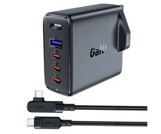 Acefast Fast įkroviklis GaN UK 100W Power Delivery 3x USB C 1x USB – juodos spalvos