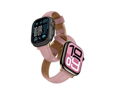 AmazingThing Class Band Leather Strap for Apple Watch 45 / 46 / 49 mm – Rožinė
