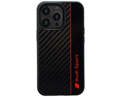Audi Carbon Fiber Stripe Apple iPhone 13 Pro Max 6.7" dėklas telefonui juodos spalvos AUS-TPUPCIP13PM-R8/D1-BK