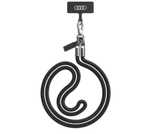 Audi universali virvelė telefonui 120cm 6mm crossbody juodos spalvos AU-CBL8-R8/D1-BK