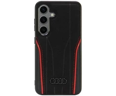 Samsung Galaxy S24 Audi Genuine odinis MagSafe Dėklas (AU-TPUPCS24-R8/D3-RD) juodos spalvos ir raudonos spalvos