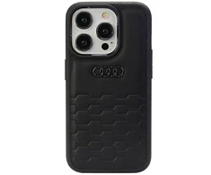 Audi GT Synthetic Leather Apple iPhone 15 Pro - dėklas telefonui juodos spalvos
