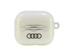 Apple AirPods 3 Audi IML Geometric Pattern Cover (AU-IMLAP3-A6/D3-WE) dėklas ausinėms baltos spalvos