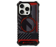 Apple iPhone 15 Pro Audi dėklas IML Sport MagSafe Case (AU-IMLMIP15P-RSQ/D2-BK) juodos spalvos