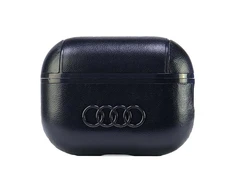 Apple AirPods Pro 2 Audi Leather Big Logo Cover (AU-APP2-GT/D3-BK) dėklas ausinėms juodos spalvos