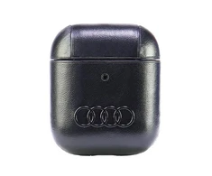 Apple AirPods 1 / 2 Audi Leather Big Logo Cover (AU-AP-GT/D3-BK) dėklas ausinėms juodos spalvos