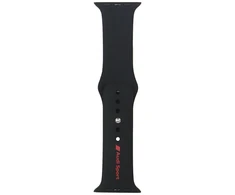 Audi Sport Raudona Logo Silicone Watch Strap for Apple Watch 44 / 45 / 46 / 49 mm - juodas