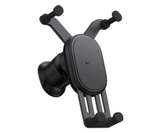 Baseus Automobilinis laikiklis 5.4-6.7" ekranų telefonams su belaidžiu įkrovimu 15W, juodas