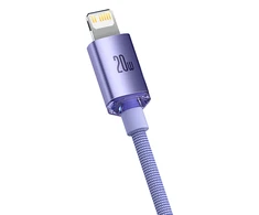 Baseus Crystal kabelis USB-C - Lightning 20W PD 2m - Violetinis