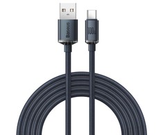 Baseus Crystal USB-USB-C laidas, 100W, 2m - juodas