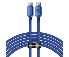 Baseus Crystal Shine kabelis USB-C - USB-C 100W 2m mėlynas