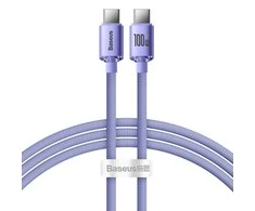 Baseus Crystal Shine USB-C – USB-C laidas 100W 1.2 m – Violetinis