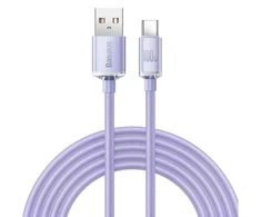 Baseus Crystal Shine USB - USB-C laidas 100W 2m - Violetinis