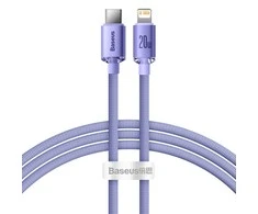 Baseus Crystal Shine USB-C – Lightning laidas 20W PD 1.2m – Violetinis