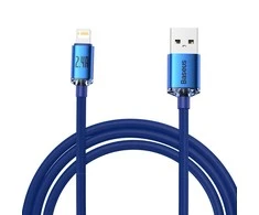 Baseus Crystal Shine USB - Lightning kabelis 2.4A 2m - Mėlynas