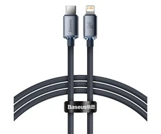 Baseus Crystal kabelis USB-C - Lightning 20W PD 1.2m - Juodas