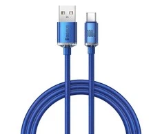Baseus Crystal Shine kabelis USB - USB-C 5A 100W 1.2m mėlynas