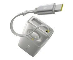 Baseus „Free2Pull“ 10000 mAh 30 W išorinė baterija su USB-C prievadu ir ištraukiamu USB-C laidu – pilkos spalvos