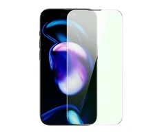 Baseus viso ekrano Apsauginis stiklas Apple iPhone 14 Pro su Anti Mėlyna šviesos filtru ir 0,3 mm garsiakalbio dangteliu + montavimo rėmeliu