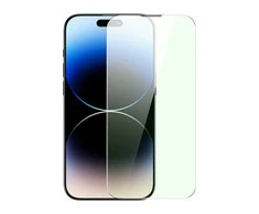 Baseus viso ekrano Apsauginis stiklas Apple iPhone 14 Pro Max su Anti Mėlyna šviesos filtru ir 0,3 mm garsiakalbio dangteliu + montavimo rėmeliu
