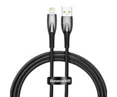 USB laidas, skirtas Lightning Baseus Glimmer Series, 2.4A, 1m (juodas)