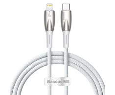 USB-C laidas, skirtas Lightning Baseus Glimmer Series, 20W, 1m (baltas)