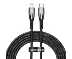 USB-C laidas, skirtas Lightning Baseus Glimmer Series, 20W, 2m (juodas)