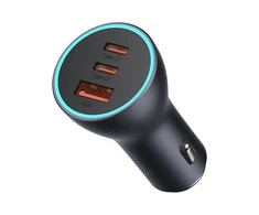 Baseus Automobilinis įkroviklis 12-24V 65W USB + 2xUSB-C QC4+ PD3.0, pilkas