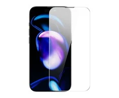 Baseus rinkinys 2x Apsauginis stiklas Apple iPhone 14 Pro viso ekrano su 0,3 mm garsiakalbio dangteliu + montavimo rėmeliu
