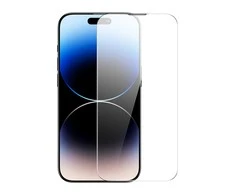 Baseus rinkinys 2x Apsauginis stiklas Apple iPhone 14 Pro Max viso ekrano su 0,3 mm garsiakalbio dangteliu + montavimo rėmeliu